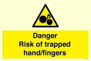 Danger Risk of trapped hand/fingers
